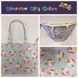 Large Tote Bag With Zip - Unicorn Large Tote Bag With Zip - Unicorn